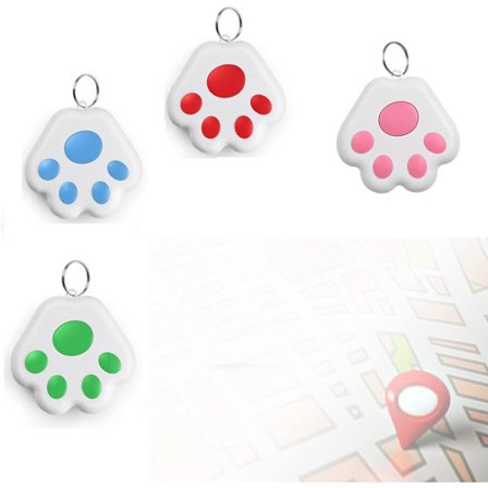 GPS Tracker til børn Anti-Lost Alarm Enhed Hundepote Stil Mini Kat Hunde GPS Tracking Locator Bærbar Bluetooth Item Finder-4 stk