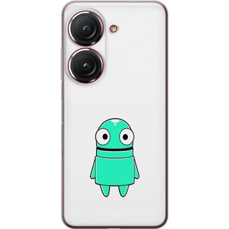 Yhteensopiva Puhelinkuori Asus Asus Zenfone 9 Turkoosi piirroshahmo isoilla silmillä ja iloisella persoonallisuudella yksinkertaisessa kuvituksessa