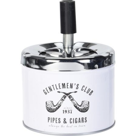 Askfat Snurr Pipor Dam Herr Metall Vit