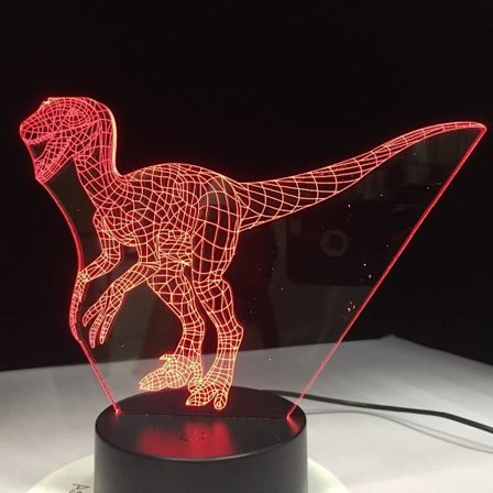 Velociraptor Dinosaur 3D Lampe Blå 7 Farve LED Natlamper til Børn Touch LED USB Bord Baby Sove Natlys Værelse Dekoration Lampe
