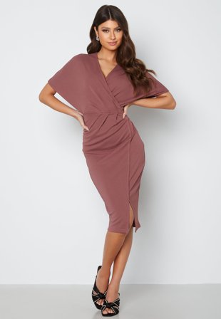 Bubbleroom Occasion-Wrap Slit Midi Dress-46