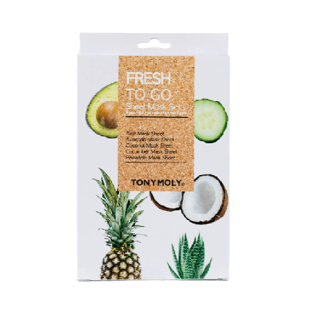 Tony Moly Fresh To Go Sheet Mask Set 5 st Ansiktsmask & peeling Unisex 146g