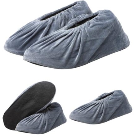 (Størrelse 36-44) 5 Par Genanvendelige Vaskbare Tykke Skridsikre Bund Slidstærke Indendørs/Laboratorie Skoovertræk Grey