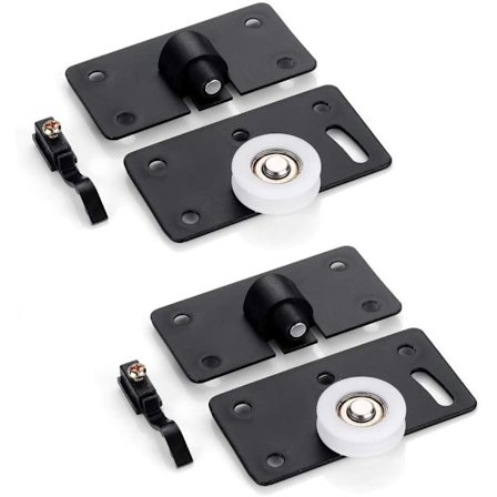 2 sett skyvedørsruller Mute Nylon Wheels Gear Track Kits for