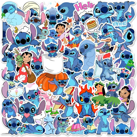 100 st Stitch-klistermärken, Lilo & Stitch-klistermärken för vattenflaskor, bärbar dator, dator, telefondekaler, present till barn och tonåringar