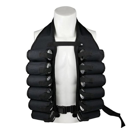 Beer Drinking Vest Breathable Multi-Pocket Insert Buckle Oxford Cloth Beer Storage Vest for Outdoor Black