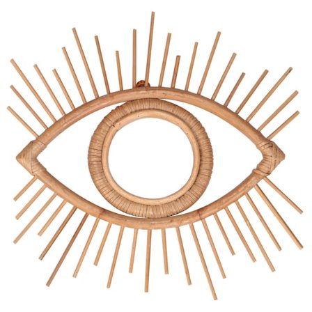 Silmämuotoinen peilikehys rottingista valmistettu taidekoriste Meikkipöytä Peili Pukuhuoneen seinälle ripustettava peili F