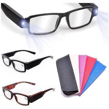 Læsebriller med LED-lys i etui. Dag/Nat 7