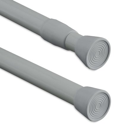 Teleskopstång i rostfritt stål, grå