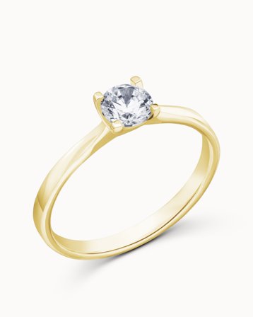 Solitairering Amber 18K Gultguld Naturlig Diamant 0.50 Carat - Forlovelsesringe & Vielsesringe hos Vanbruun