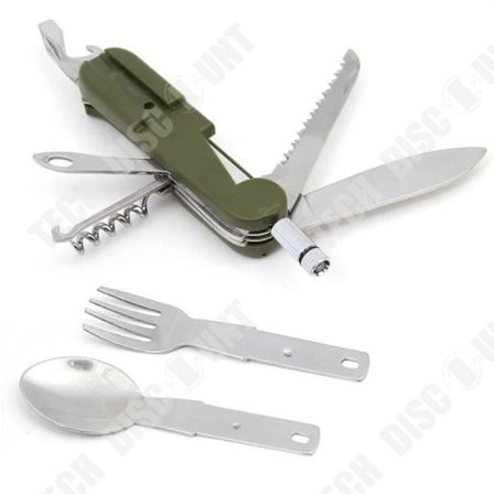 Udendørs LED-Servise - TD - Rustfrit Stål - Camping - Sæt med Gaffel Ske Kniv