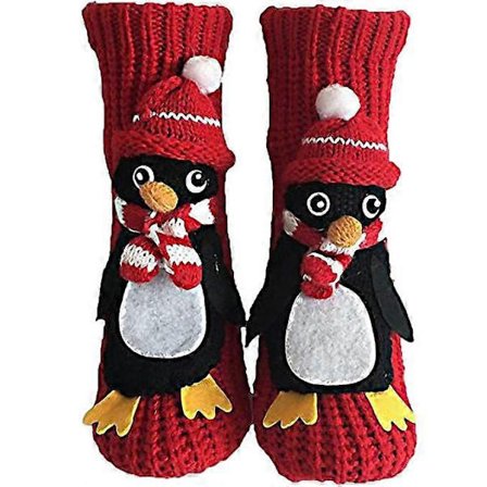 Dame Strikkede Sokker Vinter Varme Jul 3D Tegneserie Dyr Strømpe