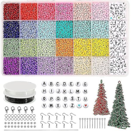 12.000 glasperler alfabetperler Az og hjerteformede perler sæt, til Diy smykkefremstilling/armbånd/halskæde