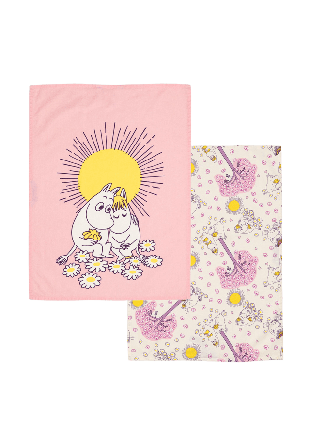 Arabia Mumin kökshandduk set 50x70 Förälskade GOTS Kökstextil Rosa cm