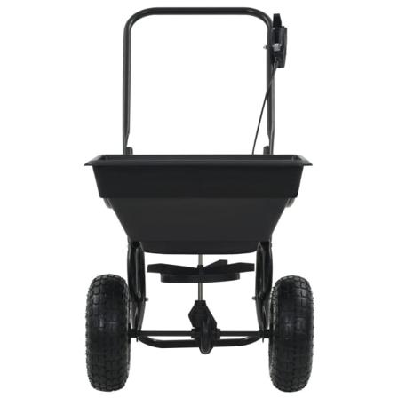 Vidaxl Saltspridare Manuell Pvc Och Stål 92x46x70 Cm 15 L Svart