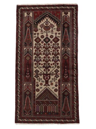 Oriental Baluch Rug 100X186 Black/Brown Wool, Persia