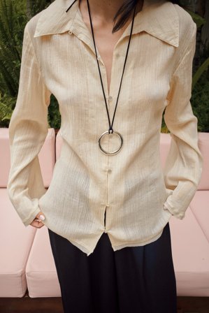 NA-KD Blouse en coton doux transparent - - Beige - EU 38