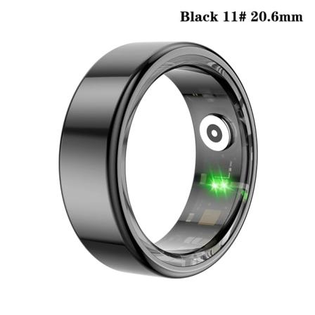 Smart Ring Fitness Sundhed Tracker Titanium Legering Finger Ring Fo- Perfekt - Black 20.6mm