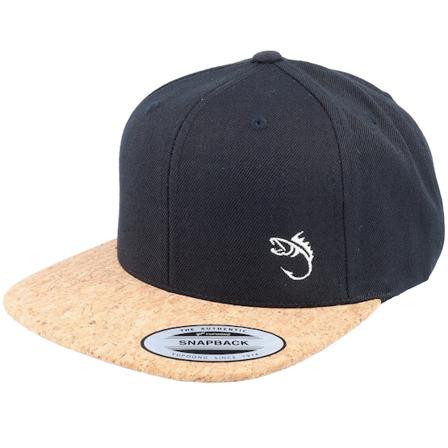 Skillfish - Noir snapback Casquette - White Fish Hook Logo Black/Cork Snapback @ Hatstore