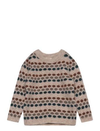 Star Dot Pullover Tops Knitwear Pullovers Beige Fliink
