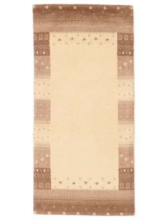 Håndknyttet Gabbeh Indisk Fine Tæppe 70X144 Beige/Brun