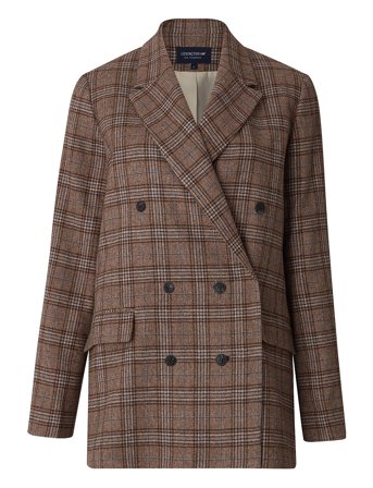 Remi Double-Breasted Wool Blend Blazer Blazers Double Breasted Blazers Brun Lexington Clothing*Betinget Tilbud