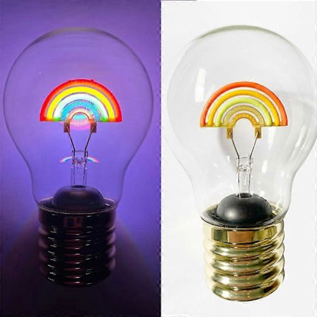 Regnbue LED retro wolfram glødepære trådløs bordlampe regnbue lys soveværelse natlampe (FMY)