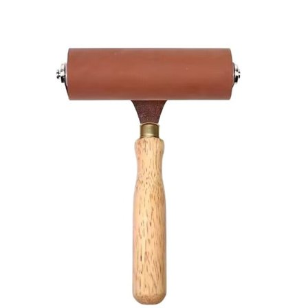 Blød gummirulle, ideel til skridsikker tape, konstruktionsværktøj, print, blæk og stemplingsværktøj (brun, 7,5 cm)
