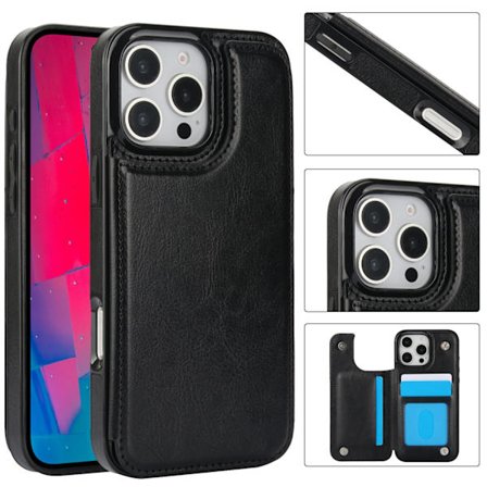 iPhone 16 Pro Max - Stiligt Skal med Plånbok och Magnetlås!