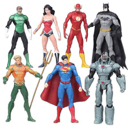 7 stk. DC Superhelte Hulk Iron Man Superman Wonder Woman Figur Legetøj