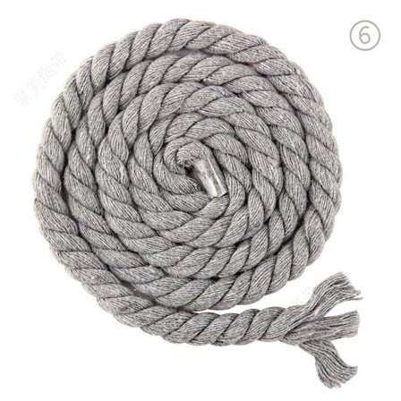 8 mm x 20 m 3-säikeinen punottu puuvillaköysi askarteluun, neulomiseen ja lankaan