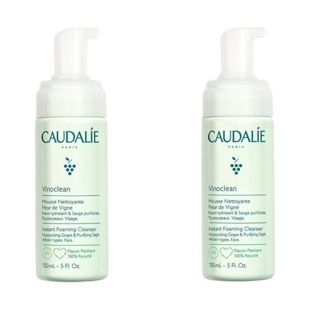Caudalie Vinoclean Duo schiuma detergente 2x150ml - Mousse detergente viso