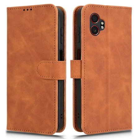 Samsung Galaxy XCover7 Pro Nahkakotelo Ihoa Myötäilevä Pudotussuoja Lompakkokotelo [BR]