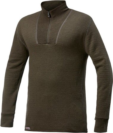Woolpower Zip Turtleneck 400 Pine Green - Poolopaidat