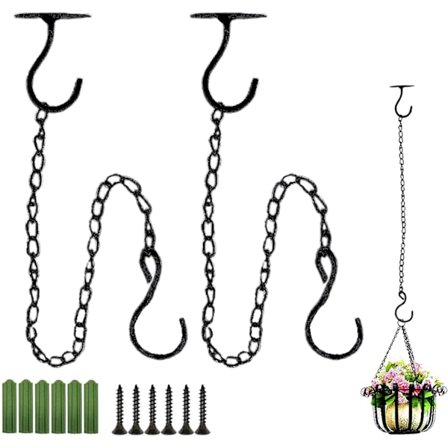 2 stk. vægmonteret loftskrog, metallisk planteholder, jernvæg
