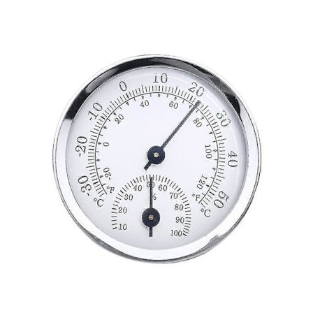 Mini Rund Väggmonterad Analog Termometer Hygrometer Temperatur Luftfuktighetsmätare