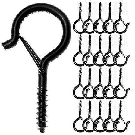 40-pakning Kroker, veggmontert takskruekrok, opphengskroker for lyslenker, enkel frigjøring, utendørs ledning og