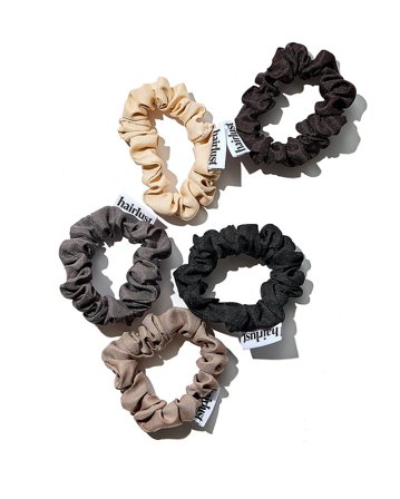 Hairlust Satin Silk Scrunchies Coffee 5-pak, Hår, Hårpynt, Scrunchies