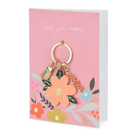 Kort Med Nyckelring "Love You Mom"