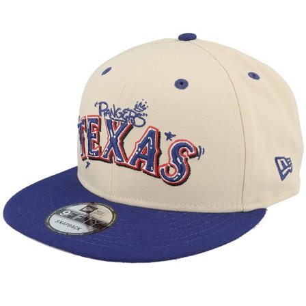 New Era - MLB Beige Snapback Cap - Texas Rangers Team Art Khaki/Royal Snapback @ Hatstore