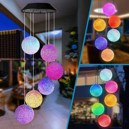 LED Solcells-Vindspellampa, Fjärilsvindspel Ljus Färgbyte