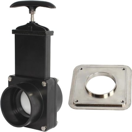 2-pakning manuell avstengningsventil i plast, tilbehør til bobil, 63 mm holdbart gjennomstrømningshus med metallhåndtak for campingvogn og tilhenger