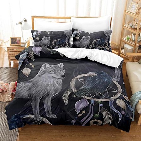 W8 Sudet Eläinmaailma 3D-painettu Vuodevaatesetti Pussilakana Peittopussi Tyynyliina