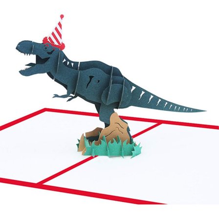 3D-kolmiulotteinen syntymäpäiväkortti, käsintehty askartelukortti, dinosaurus
