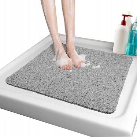 Halkfri duschmatta 80x80 cm, badkarsmatta, badrumsmatta, 10 mm hög