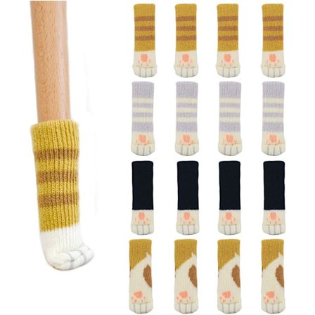 16 stk. Søde Kattepote-Design Stolsokker til Bordben og Stole