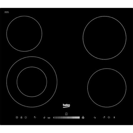 BEKO HIC64502T Keramikhäll - 4 zoner - 6700W - L58 x D51cm - Glasbeläggning - Svart