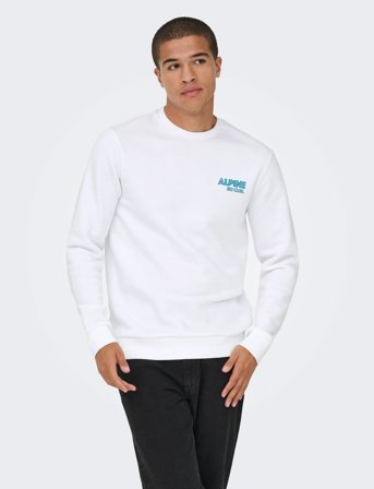 ONLY & SONS Onsceres Ski Ls Reg Crew Swe Cs - White - L