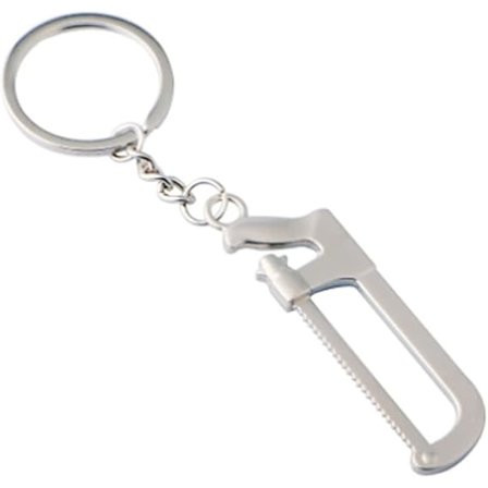 Nøglering Zinklegering Savform Nøglering Metal Mini Sav Vedhæng Nøglering Gave Sølv