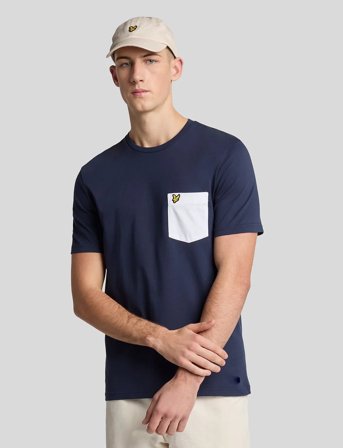 Lyle & Scott Contrast Pocket T-Shirt - Blue - XS